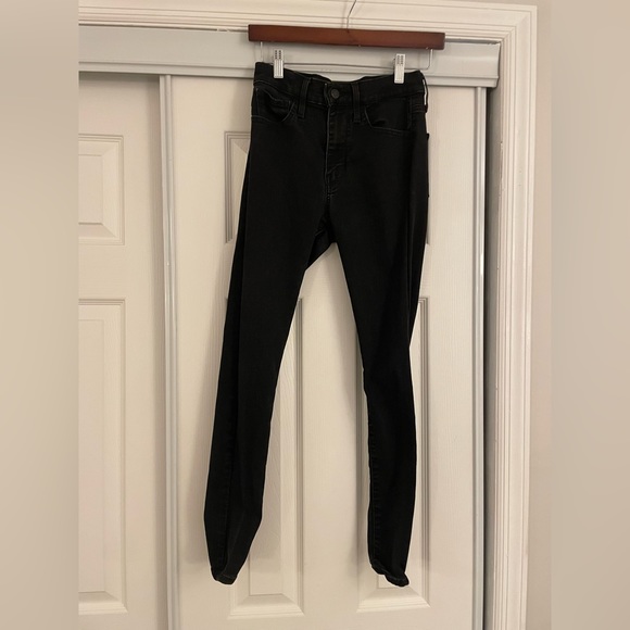 Levi 720 High Rise Super Skinny Black Denim Jeans Size 27 - Picture 5 of 8